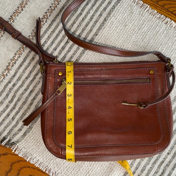 Fossil Farrah Leather Crossbody Bag Brown Like New - Picture 4 of 10
